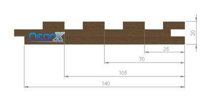 Imagem de Painel Ripado de Madeira Maciça Com Encaixe Macho e Fêmea Réguas 160x3,5 cm NeonX M²