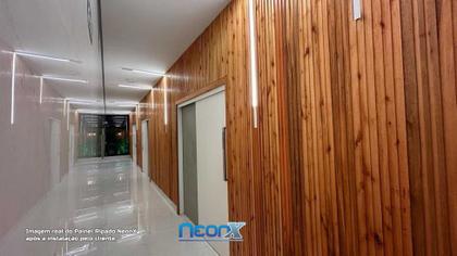 Imagem de Painel Ripado de Madeira Maciça Com Encaixe Macho e Fêmea Réguas 160x3,5 cm NeonX M²