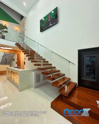 Imagem de Painel Ripado de Madeira Maciça Com Encaixe Macho e Fêmea Réguas 160x3,5 cm NeonX M²