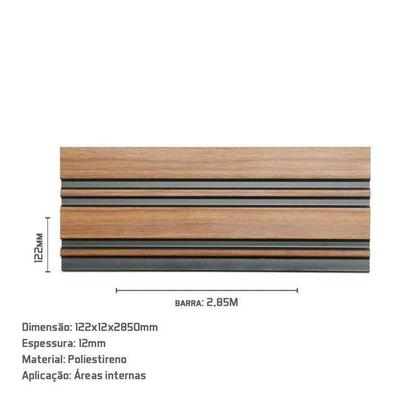 Imagem de Painel Ripado de Poliestireno 12,2CMX 2,85 Unidade - Black Mogno