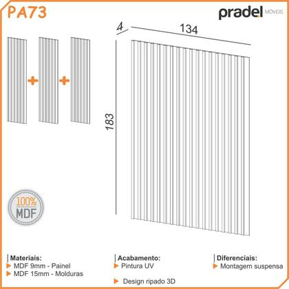 Imagem de Painel Ripado Decorativo em MDF 134 cm x 183 cm Dalla Costa