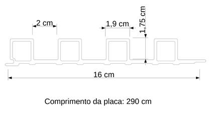 Imagem de Painel Ripado Eco Placa 290 x 16 x 2,5 cm WPC