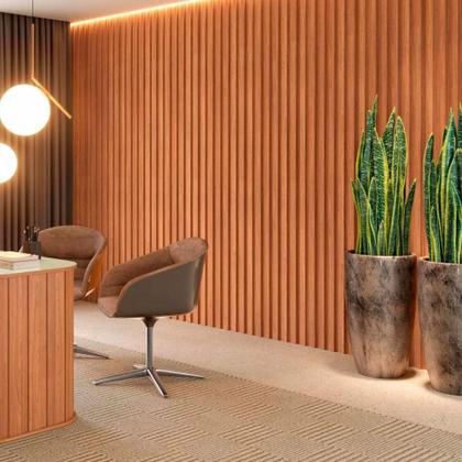 Imagem de Painel Ripado Em Mdf 89,5x250 Cm Freijó Pa74jj Dalla Costa