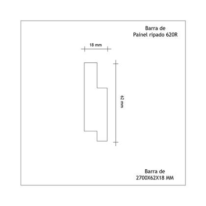 Imagem de Painel Ripado em Placa 10,5x270cm (0,28m²) MDF Branco Moldufama