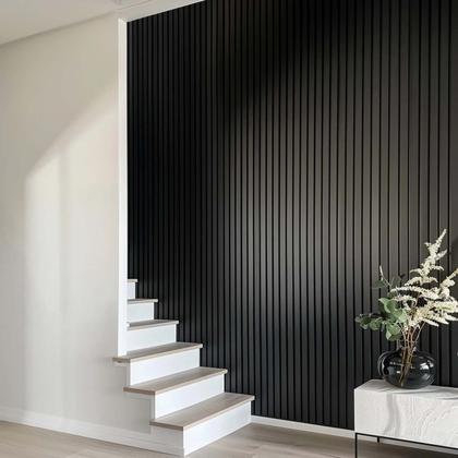 Imagem de Painel Ripado Interno de Poliestireno 270cm x 12cm 1cm Formaco Decor Preto