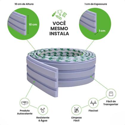 Imagem de Painel Ripado Laminado De Eva Autocolante Flexível Rolo 5Mt