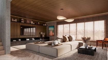 Imagem de Painel Ripado Laminado Madeto em EVA Meu Rodapé Autocolante 10cm Nogueira Natural