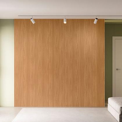 Imagem de Painel Ripado Modular 2,50x2,58cm (6,45m²) Marrom/Nature Fosco Linea Brasil