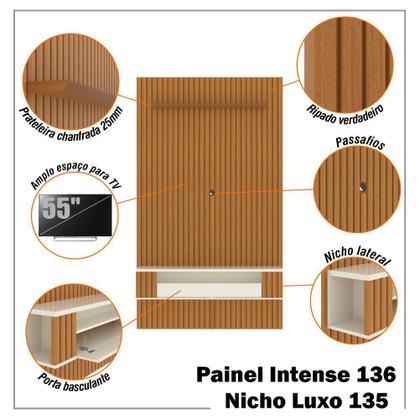 Imagem de Painel Ripado para TV Até 55 Polegadas Intense com Nicho 135cm