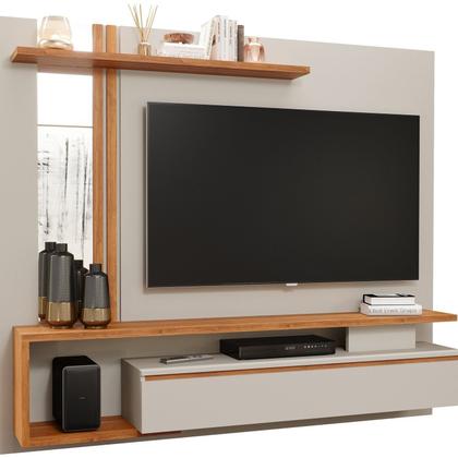 Imagem de Painel Ripado para TV até 60 Polegadas 100% MDF 180CMX153CM Espelho Roma Espresso Móveis Branco