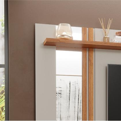 Imagem de Painel Ripado para TV até 60 Polegadas 100% MDF 180CMX153CM Espelho Roma Espresso Móveis Branco