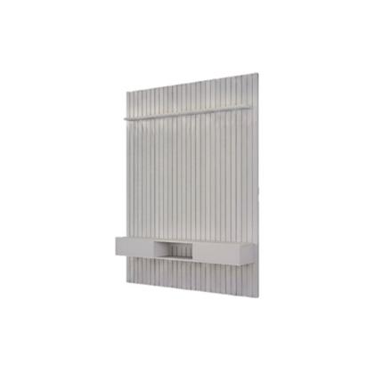 Imagem de Painel Ripado para TV até 60 Polegadas com LED MDF 183cmx240cm Trento Cinza Bali