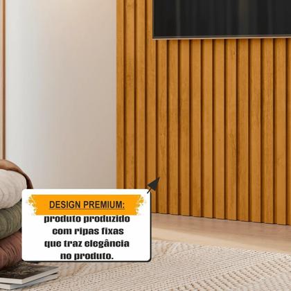 Imagem de Painel Ripado para TV até 65 Polegadas 100% MDF 160CMX220CM 1 Prateleiras Roma
