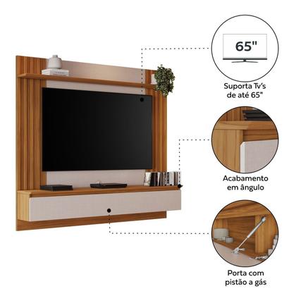 Imagem de Painel Ripado para TV até 65 Polegadas 160,6CMX165,6cm Marrom
