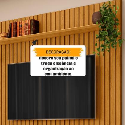Imagem de Painel Ripado para TV até 65 Polegadas MDF 160CMX220CM 1 Prateleira em Roma