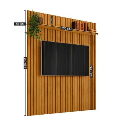 Imagem de Painel Ripado para TV até 65 Polegadas MDF 160CMX220CM 1 Prateleira em Roma