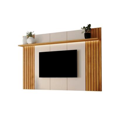 Imagem de Painel Ripado para TV até 75 Polegadas com LED 100% MDF 180CMX135CM LED Supreme Marrom