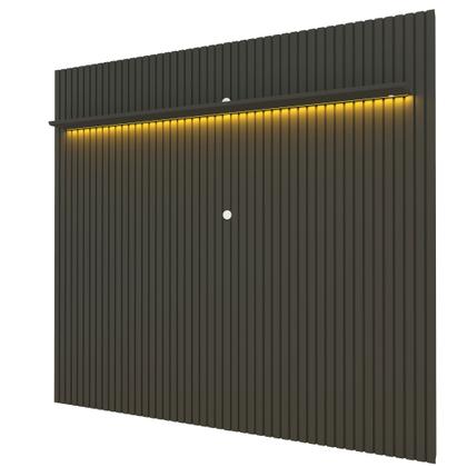 Imagem de Painel Ripado para TV até 90 Polegadas com LED 100% MDF 230CMX250CM Nobre Cinza