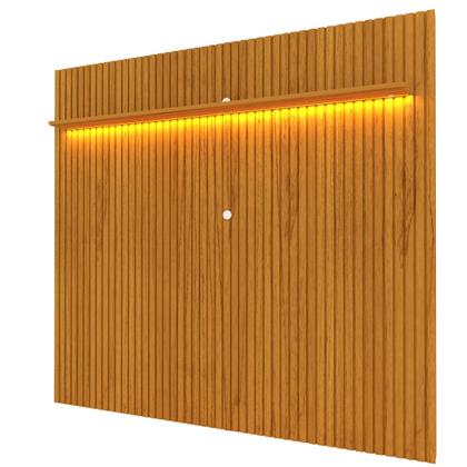 Imagem de Painel Ripado para TV até 90 Polegadas com LED 100% MDF 230CMX250CM Nobre Marrom