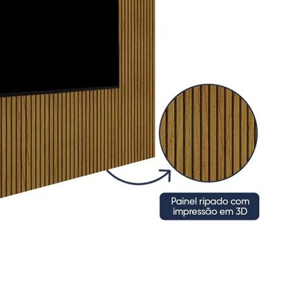 Imagem de Painel Ripado para TV até 90 Polegadas Impressão Ripada com LED 220cm 100% MDF Requinte