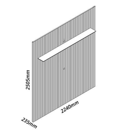Imagem de Painel Ripado para TV até 90 Polegadas Impressão Ripada com LED 220cm 100% MDF Requinte