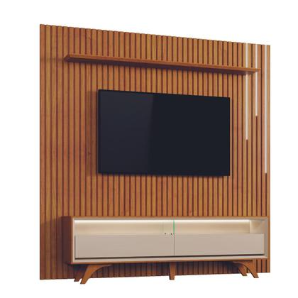 Imagem de Painel Ripado Paris 2,27 x 2,50 Com Rack Áustria Led Cascata Para Tv até 75 Polegadas