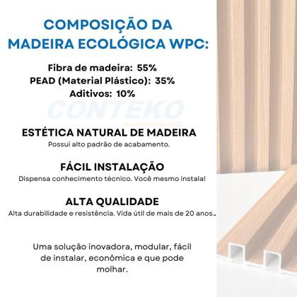 Imagem de Painel Ripado WPC revestido com filme, 2,90m x 0,16m e2,4cm