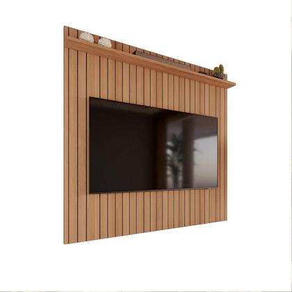 Imagem de Painel Sala de Estar Efeito Ripado 3d Para Tv Até 70 Polegadas Sevilla 1,83m Jequitibá