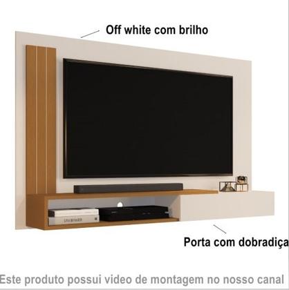 Imagem de Painel Sala De Estar Para TV Até 50" Estante De Parede Com Porta E Nicho Denver Cores G2 Plus