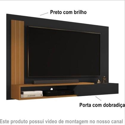 Imagem de Painel Sala De Estar Para TV Até 50" Estante De Parede Com Porta E Nicho Denver Cores G2 Plus