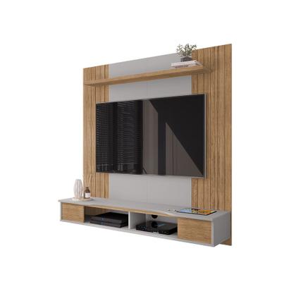 Imagem de Painel Sala Ipanema para Tv até 55 Polegadas 1 Prateleira Cinamomo/off-white