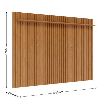 Imagem de Painel Smart Madeira Ripado Home Suspenso Embutido Parede Sala De Estar com Capacidade para Tv de até 75 Polegadas Loft 2.20m Imcal  Nature