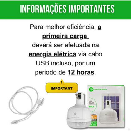 Imagem de Painel Solar E Lâmpada Led De Emergência 38w Com Bateria de 4000mAh Recarregável