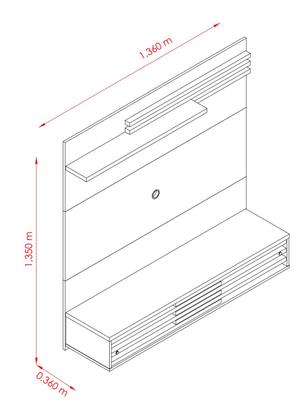 Imagem de Painel Suspenso Com Bancada Para Tv Até 55'' 2 Portas Frizz Sublime Calacata Off White - Madetec