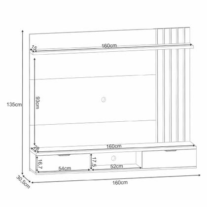 Imagem de Painel Suspenso Lets HB Móveis para TV de até 55 Polegadas