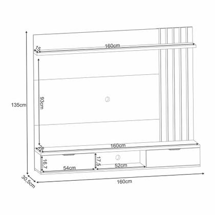 Imagem de Painel Suspenso Lets TV até 55" Polegadas com 2 Portas