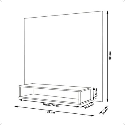 Imagem de Painel suspenso para Sala quarto Milão para TV até 32 polegadas com nicho quarto sala ENVIA SOMENTE 02 UN