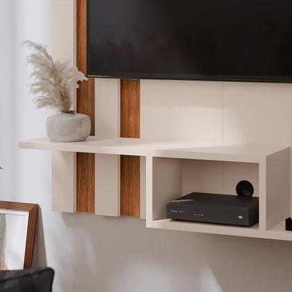 Imagem de Painel Suspenso Para TV até 32 Polegadas Elegante Com Nichos e Prateleira Home Sala