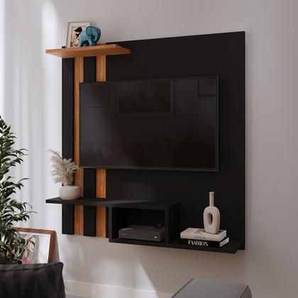 Imagem de Painel Suspenso Para TV até 32 Polegadas Elegante Com Nichos e Prateleira Home Sala