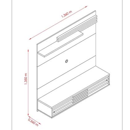 Imagem de Painel Suspenso Para TV até 55 Polegadas Frizz Sublime Cinamomo e Off White - Madetec