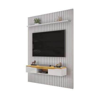 Imagem de Painel Suspenso Ripado Seko TV 65" Portas Basculantes Borda Chanfrada Bali/Cedro G18 - Gran Belo