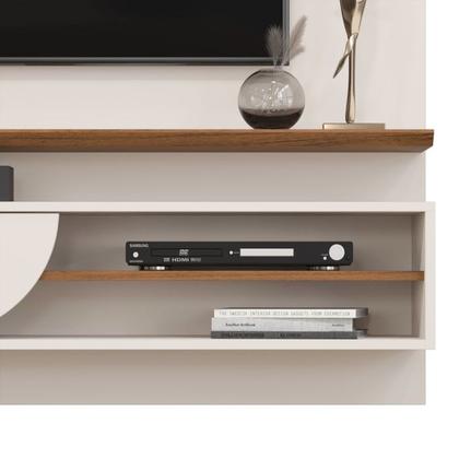 Imagem de Painel Suspenso Tv 60 Pol 180 cm Ravi Off White Freijó DJ Moveis