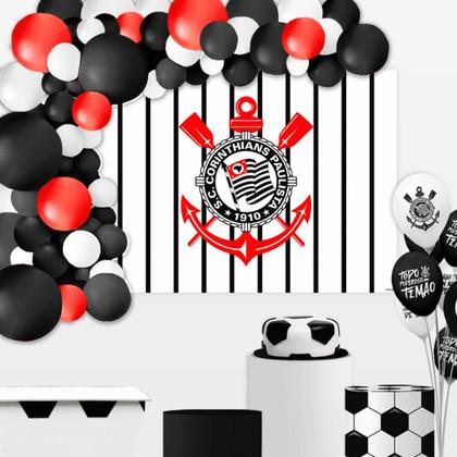 Imagem de Painel TNT Decorativo Aniversário Corinthians Timão - 01 un