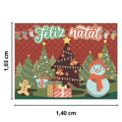 Imagem de Painel tnt feliz natal arvore boneco neve 1,40x1,03m c/01un - 206181 / 2055