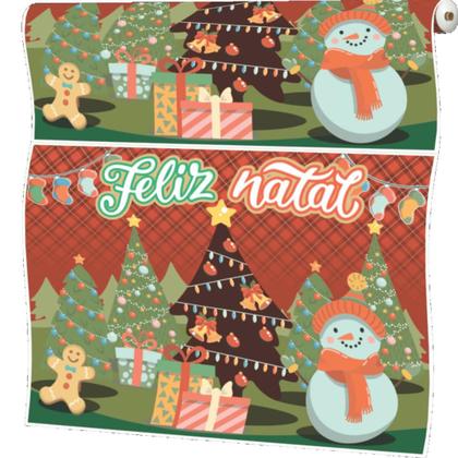Imagem de Painel tnt feliz natal arvore boneco neve 1,40x1,03m c/01un - 206181 / 2055