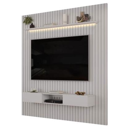 Imagem de Painel Trento 223 Ripado com Bancada com Led com Mesa de centro Lina e Cleia Bali Bali Dj-Móveis