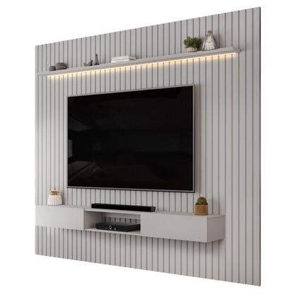 Imagem de Painel Trento 275 Ripado com Bancada com Led com Mesa de centro Lina e Cleia Bali Bali Dj-Móveis