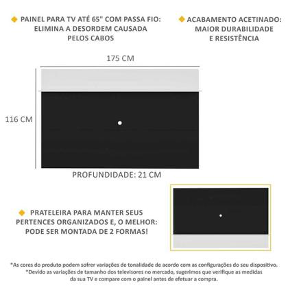 Imagem de Painel TV 65" com Prateleira Amsterdã Plus Multimóveis V3363