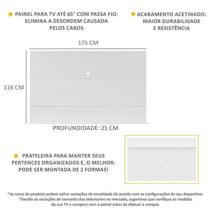 Imagem de Painel TV 65" com Prateleira Amsterdã Up Multimóveis V3641