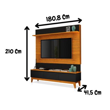Imagem de Painel TV Quarto Grande Ripado Para TV 75 Polegadas Antalya